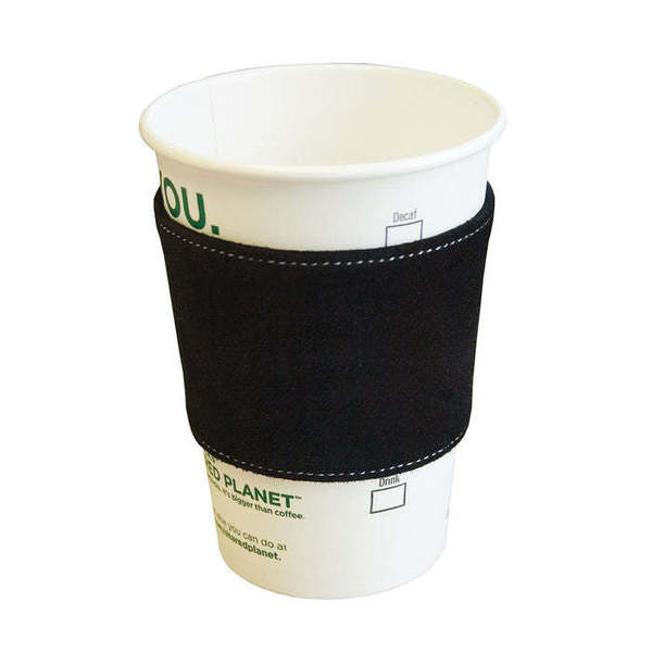 Dacasso Black Suede Leather Coffee Sleeve AG-9201